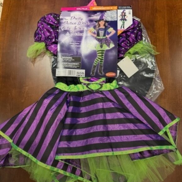 Way To Celebrate Pretty Potion Witch Costume Dress Hat Girls Size 7/8 Halloween - Picture 6 of 8